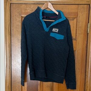 Patagonia Teal and Navy Organic Cotton Pullover